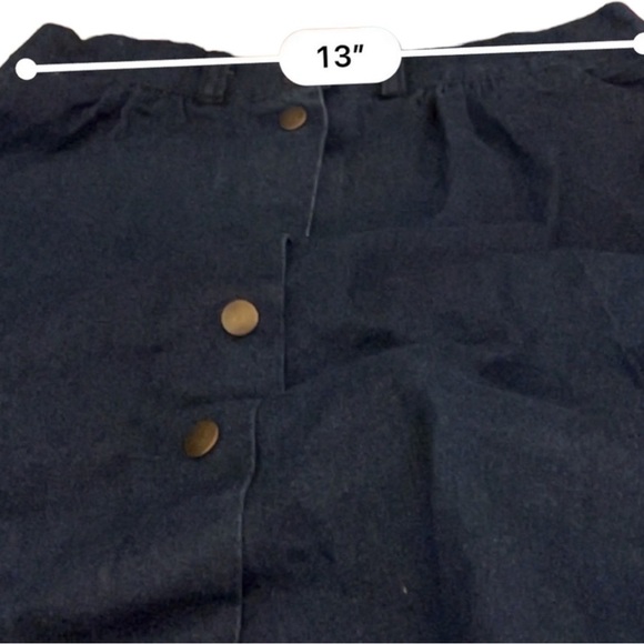 Vintage Denim Midi Skirt Woman’s Size 8 100% Cotton Dark Wash Jean Snap up front - Picture 9 of 9